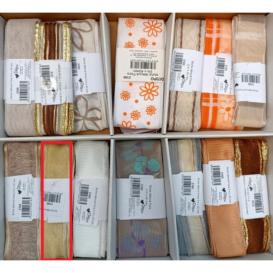 Ditipo Stuha látková Flora průsvitná zlatá 3 m x 25 mm Ditipo Stuha látková Flora průsvitná zlatá 3 m x 25 mm