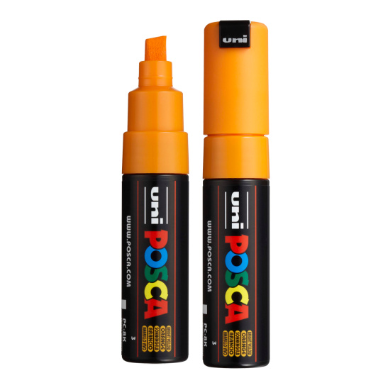 Posca Univerzální akrylátový popisovač se širokým, seříznutým hrotem 8 mm Jasně žlutá (pomeranč) PC-8K Posca Univerzální akrylátový popisovač se širokým, seříznutým hrotem 8 mm Jasně žlutá (pomeranč) PC-8K