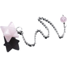 Różowy Merkaba wahadło wisiorek z naturalnego kamienia 21 x 21 x 21 mm, kamień miłości