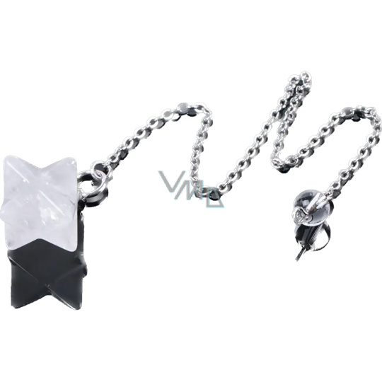 Křišťál Merkaba kyvadlo přívěsek z přírodního kamene 21 x 21 x 21 mm, kámen kamenů