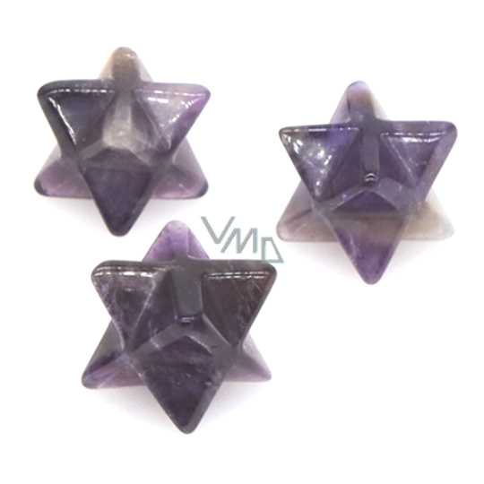 Ametyst Merkaba hmatka z přírodního kamene 13 mm,1 kus, kámen králů a biskupů
