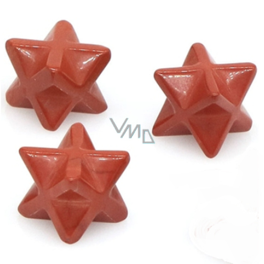 Jaspis červený merkaba hmatka z přírodního kamene 13 mm,1 kus, kámen úplné péče