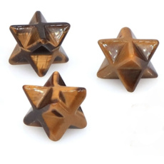 Tygří oko merkaba hmatka z přírodního kamene 13 mm,1 kus, kámen slunce a země, přináší štěstí a bohatství