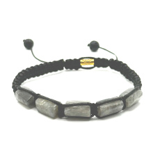 Labradorit náramek přírodní kámen, ručně pletený, nastavitelná velikost, kámen proměny