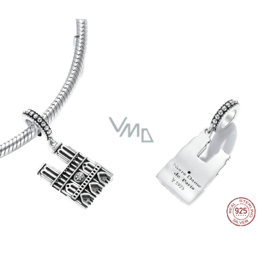 Charm Sterlingové stříbro 925 Paříž Notre Dame, přívěsek na náramek cestování Charm Sterlingové stříbro 925 Paříž Notre Dame, přívěsek na náramek cestování
