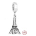 Charm Sterlingové stříbro 925 Paříž Eiffelova věž, přívěsek na náramek cestování