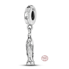 Charm Sterlingové stříbro 925 Náboženská kouzla Panna Marie Lurdská, přívěsek na náramek