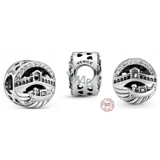 Charm Srebrna 925 Wenecja Ponte di Rialto, koralik na bransoletkę podróżniczą