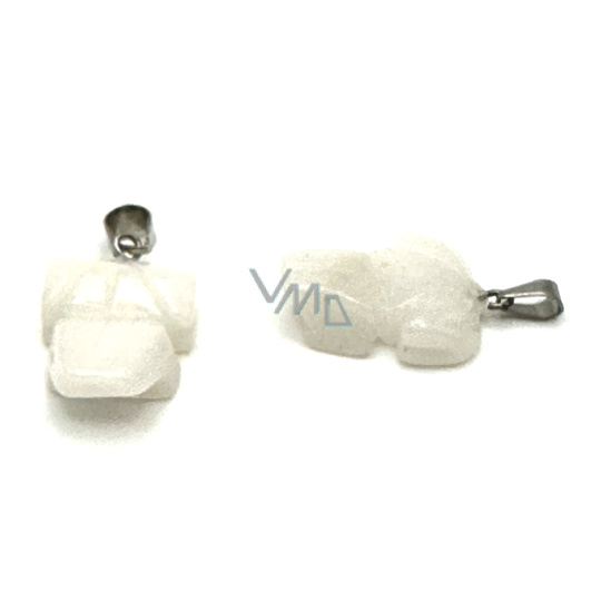 Křemen bílý Žába pro štěstí přívěsek přírodní kámen cca 20 x 15 mm, nejdokonalejší léčitel
