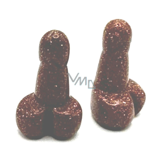 Goldstone zlatý Penis pro štěstí na postavení cca 3 cm, kámen ambicí