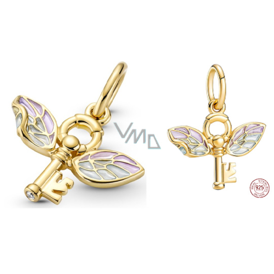 Charm Sterlingové stříbro 925 Harry Potter - Okřídlený klíč, přívěsek na náramek, film Charm Sterlingové stříbro 925 Harry Potter - Okřídlený klíč, přívěsek na náramek, film