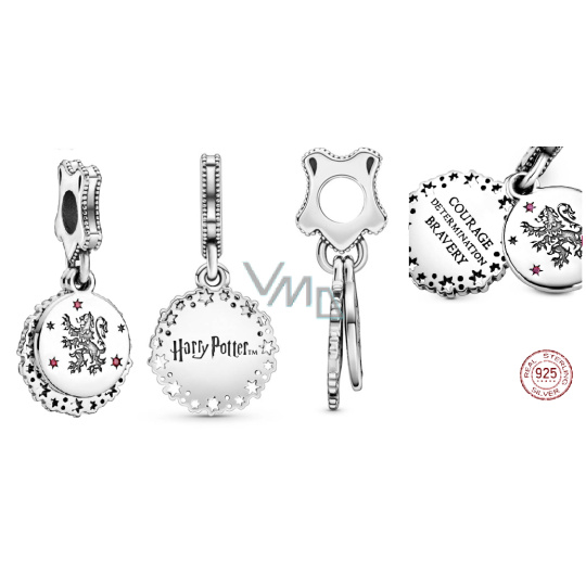 Charm Sterlingové stříbro 925 Harry Potter - Nebelvír + zirkon, 2v1 přívěsek na náramek, film