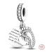Charm Sterlingové stříbro 925 Miluji tě vždy a navždy - otisky nohou, 2v1 přívěsek na náramek rodina