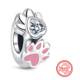 Charm Sterlingové stříbro 925 Tlapka - Milované packy, korálek na náramek mazlíček