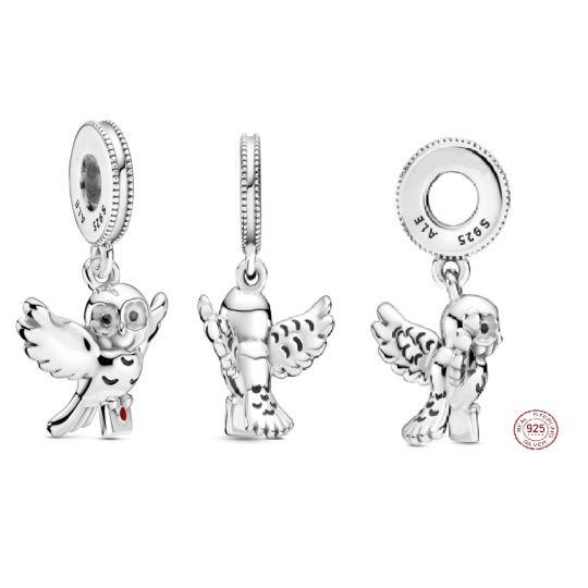 Zawieszka ze srebra 925 Harry Potter - Sowa Hedwiga, do bransoletki