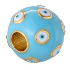 Modré oko smaltovaný korálek, přívěsek na náramek 10 mm 1 kus