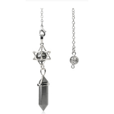 Hematyt Merkaba + wahadło, zawieszka z naturalnego kamienia 71 x 8 x 8 mm