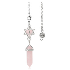 Růženin Merkaba + kyvadlo, přívěsek přírodní kámen 71 x 8 x 8 mm, kámen lásky
