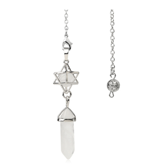 Kryształ Merkaba + wahadło, zawieszka z naturalnego kamienia 71 x 8 x 8 mm Kryształ Merkaba + wahadło, zawieszka z naturalnego kamienia 71 x 8 x 8 mm