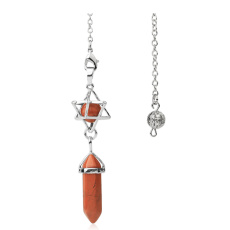 Jaspis Merkaba + wahadło, wisiorek z naturalnego kamienia 71 x 8 x 8 mm