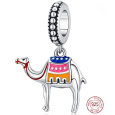 Charm Sterlingové stříbro 925 Velbloud, přívěsek na náramek cestování