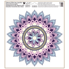Okenní fólie bez lepidla Fialová mandala 30 x 33,5 cm