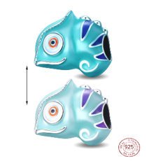 Zawieszka ze srebra próby 925 Termo - Salamandra wdycha życie - symbol ognia, koralik do bransoletki