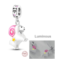 Charm Srebrna 925 Luminozna - Znak zodiaku Baran, zawieszka na bransoletkę
