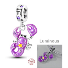 Charm Srebrny 925 Luminozny - Znak Zodiaku Skorpion, zawieszka na bransoletkę