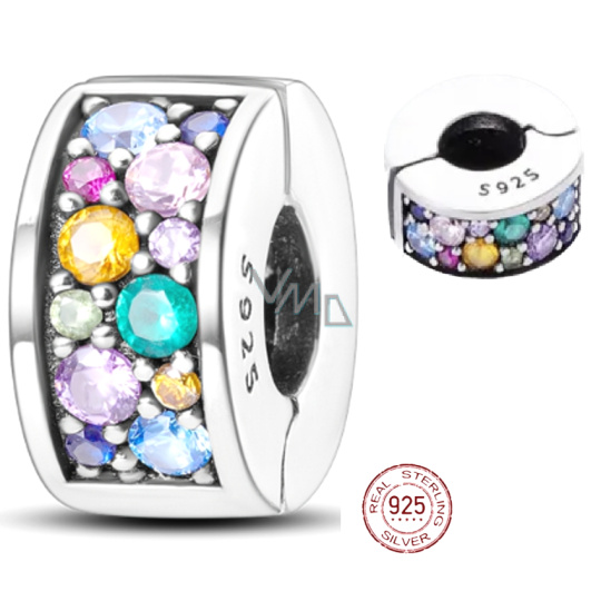 Charm Sterlingové stříbro 925 Rajská zahrada barevné zirkony, stopper, klipový korálek na náramek symbol