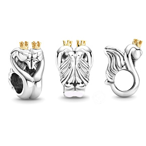 Charm Labutě a srdce, korálek na náramek láska