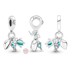 Charm Sterlingové stříbro 925 Ryba, mořská želva a lastura 3v1, přívěsek na náramek moře
