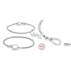 Sterlingové stříbro Řetízkový náramek Infinity Knot 19 cm