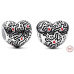 Zawieszka ze srebra 925 Keith Haring serce Sztuka linii i ludzi, koralik do bransoletki symbol
