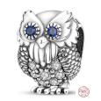 Charm Sterlingové stříbro 925 Sova - výr, moudrost, věda, znalosti, korálek na náramek zvíře