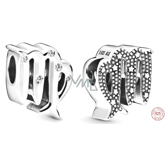 Charm Sterlingové stříbro 925 znamení zvěrokruhu Třpytivá Panna, korálek na náramek