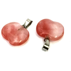 Křišťál růžový Jablko poznání přívěsek přírodní kámen 1,5 cm, kámen kamenů