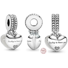Charm Sterlingové stříbro 925 Snacha a tchýně, rozdělitelný přívěsek 2v1 srdce na náramek rodina Charm Sterlingové stříbro 925 Snacha a tchýně, rozdělitelný přívěsek 2v1 srdce na náramek rodina