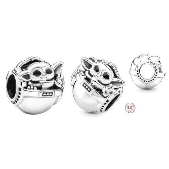 Charm Sterlingové stříbro 925 Marvel Star Wars Grogu , korálek na náramek, film
