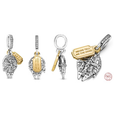 Charm Sterlingové stříbro 925 Marvel Star Wars Millennium Falcon 2v1, přívěsek na náramek, film