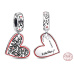 Charm Sterlingové stříbro 925 Keith Haring srdce Umění linek, lidé a srdce, přívěsek na náramek