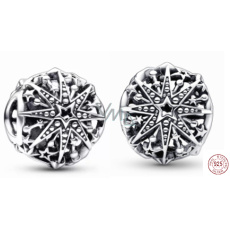 Charm Sterlingové stříbro 925 Nebeská vločka, korálek na náramek Vánoce