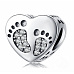 Charm Srdce otisk nožiček, korálek na náramek rodina