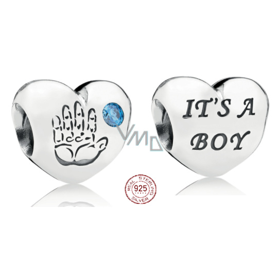 Charm Sterlingové stříbro 925 Miluji svého chlapečka My Little Baby, korálek srdce na náramek rodina