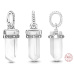 Charm Sterlingové stříbro 925 Mléčně bílý amulet, kyvadlo imitace křišťál, přívěsek na náramek