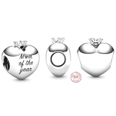 Charm Sterlingové stříbro 925 Srdce Maminka roku, korálek na náramek rodina