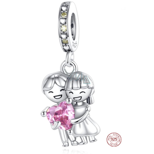 Charm Sterlingové stříbro 925 Láska - my jsme zamilovaní, přívěsek na náramek Charm Sterlingové stříbro 925 Láska - my jsme zamilovaní, přívěsek na náramek