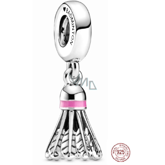 Charm Sterlingové stříbro 925 Miluji badminton - Badmintonový míček, přívěsek na náramek sport