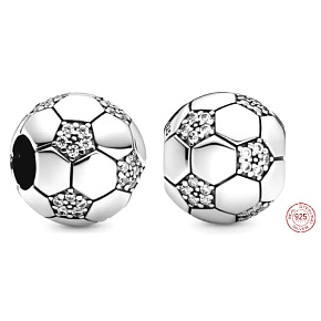 Charm Třpytivý fotbalový míč, korálek na náramek sport