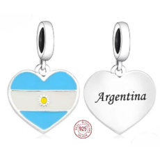 Charm Srebrna 925 z Argentyny z sercem - kocham Argentynę, zawieszka na bransoletkę podróżniczą Charm Srebrna 925 z Argentyny z sercem - kocham Argentynę, zawieszka na bransoletkę podróżniczą